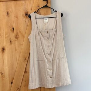 Abercrombie & Fitch Beige Button-Front Mini Dress